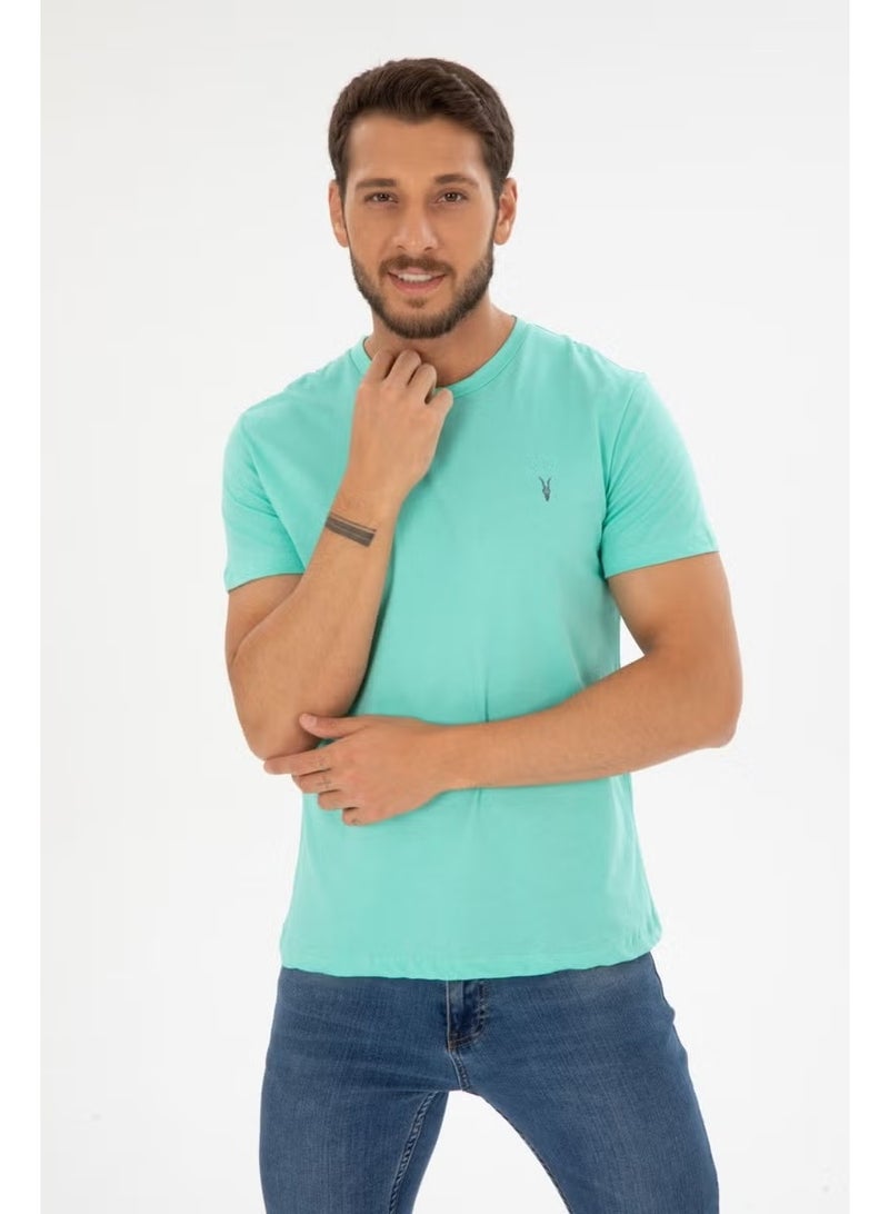 Four Man Crew Neck Standard Pattern Basic Cotton Men's T-Shirt 5 Pieces - Image 5